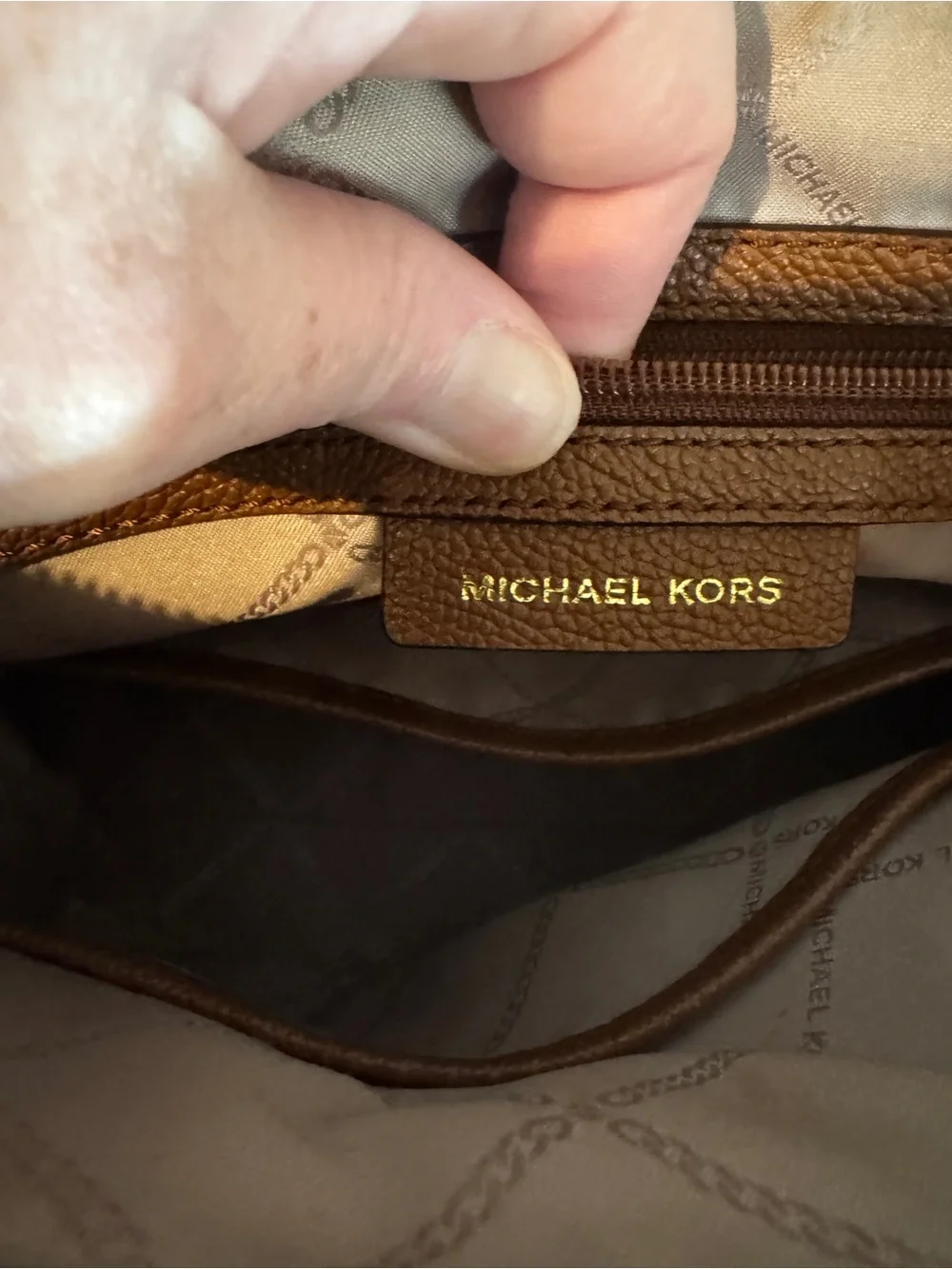 Michael Kors Brown Sierra Medium Satchel with Matching Wallet